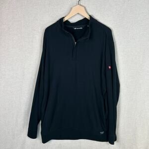 Travis Mathew Mens 1/4 Zip Pullover Shirt Size XXL Black BCI Embroidered Logo
